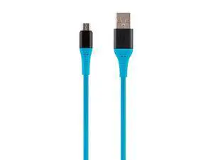 USB 2.0 Micro B to Type-A Charge & Sync Cable - Kevlar/Nylon-Braid, 6 Feet, Blue - AtlasFlex Series USB 2.0 Micro B to Type-A Charge & Sync Cable - Kevlar/Nylon-Braid, 6 Feet, Blue - AtlasFlex Series