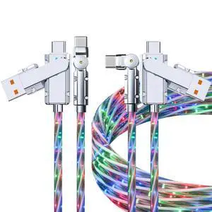 Light Up USB-C Cables 2 Pack 5ft LED USB C to USB C Cable RGB Starry Sky Light Up USB-C Cables 2 Pack 5ft LED USB C to USB C Cable RGB Starry Sky