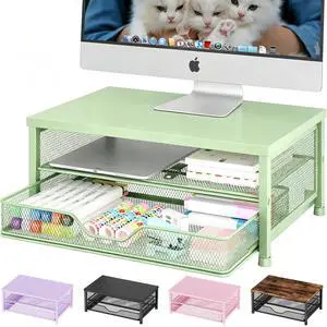 Computer Monitor Stand Riser, Desk Organizer with Drawer, Printer & Laptop Stand, Office Desk Accessories & Workspace Desktop Organizers Storage for Office Supplies(Green) Computer Monitor Stand Riser, Desk Organizer with Drawer, Printer & Laptop Stand, Office Desk Accessories & Workspace Desktop Organizers Storage for Office Supplies(Green)