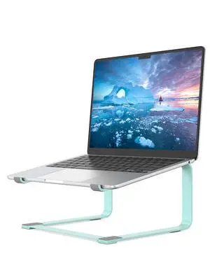 Laptop Stand for Desk, Ergonomic Metal Computer Riser for 12-17.3 Inch Laptops, Heavy Duty Stable Desktop Holder, Improves Eye Level & Workspace Organization, Blue Laptop Stand for Desk, Ergonomic Metal Computer Riser for 12-17.3 Inch Laptops, Heavy Duty Stable Desktop Holder, Improves Eye Level & Workspace Organization, Blue