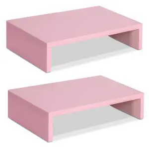 Pink Monitor Stand Riser - 2 PackS, Wood Pink Monitor Stand Riser - 2 PackS, Wood