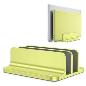 Dual Vertical Desk Laptop Stand Holder, Fits MacBook Air/Pro, Citron Dual Vertical Desk Laptop Stand Holder, Fits MacBook Air/Pro, Citron