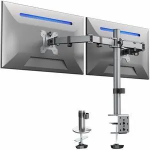 Dual Monitor Desk Mount, Heavy Duty Fully Adjustable Steel Stand, Holds 2 Computer Screens up to 30 inches and Max 22lbs Each, Gray Color, STAND-V002-GY Dual Monitor Desk Mount, Heavy Duty Fully Adjustable Steel Stand, Holds 2 Computer Screens up to 30 inches and Max 22lbs Each, Gray Color, STAND-V002-GY