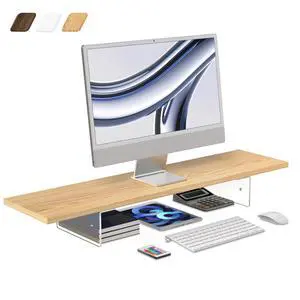 Monitor Stand Riser,Wood & Acrylic Computer Monitor Stand with LED Light,Desk Accessories Desktop Organizer Stand for Computer,Laptop,Printer,PC & TV Screen Riser Monitor Stand Riser,Wood & Acrylic Computer Monitor Stand with LED Light,Desk Accessories Desktop Organizer Stand for Computer,Laptop,Printer,PC & TV Screen Riser