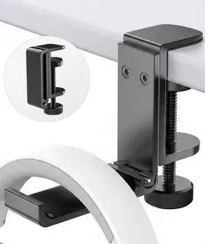 Headphone Stand Under Desk, Foldable Aluminum Headset Holder with Adjustable Screw Clamp, Headphone Hook Mount for Gaming Accessories, Space-Saving Under Table Headset Hanger Headphone Stand Under Desk, Foldable Aluminum Headset Holder with Adjustable Screw Clamp, Headphone Hook Mount for Gaming Accessories, Space-Saving Under Table Headset Hanger