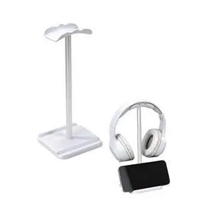 Headphone Stand, Headset Holder with Phone Holder for Desk Office Gaming, TPU-Padded Headrest, Aluminum Pole, Anti-Slip ABS Base, Universal Earphone Stand, 1 Pack White Headphone Stand, Headset Holder with Phone Holder for Desk Office Gaming, TPU-Padded Headrest, Aluminum Pole, Anti-Slip ABS Base, Universal Earphone Stand, 1 Pack White