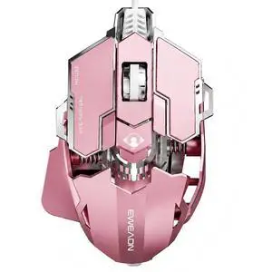 EWEADN G5 Wired Gaming Mouse with Adjustable Tail, 12800 DPI Programmable Computer Mouse with RGB Backlit, 9 Macro Buttons, Rapid Fire Key & Aluminum Base Ergonomic PC Mice for Laptop, PC-Pink EWEADN G5 Wired Gaming Mouse with Adjustable Tail, 12800 DPI Programmable Computer Mouse with RGB Backlit, 9 Macro Buttons, Rapid Fire Key & Aluminum Base Ergonomic PC Mice for Laptop, PC-Pink