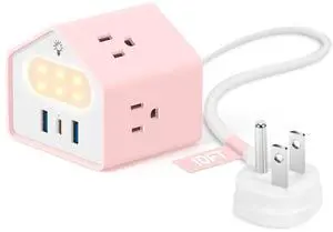 Lovely-Pink Power Strip with Night Light, Kawaii USB C Desk Accessories Lovely-Pink Power Strip with Night Light, Kawaii USB C Desk Accessories