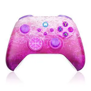 RGB Wireless for X-Box Controller, Compatible with X-Box One X|S, Series PC, Special Edition Custom Controller 6-Axis Motion Control/3.5mm Audio Jack/Dual Vibration/Macro Function/Turbopink RGB Wireless for X-Box Controller, Compatible with X-Box One X|S, Series PC, Special Edition Custom Controller 6-Axis Motion Control/3.5mm Audio Jack/Dual Vibration/Macro Function/Turbopink