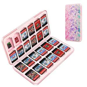 Cute Switch Case Holder Compatible with Nintendo Switch&Switch OLED, Pink Storage for 24 Game Cartridges and 24 Micro SD Cards Cute Switch Case Holder Compatible with Nintendo Switch&Switch OLED, Pink Storage for 24 Game Cartridges and 24 Micro SD Cards