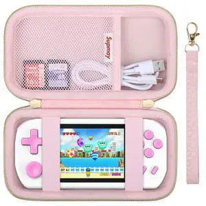 Carrying Case Compatible with CCTU / TEBIYOU Kids Handheld Games Preloaded 218 Retro Video Games, Portable Gaming Electronic Toys Storage Holder Travel Bag with Mesh Pocket for USB Cable, Pink Carrying Case Compatible with CCTU / TEBIYOU Kids Handheld Games Preloaded 218 Retro Video Games, Portable Gaming Electronic Toys Storage Holder Travel Bag with Mesh Pocket for USB Cable, Pink