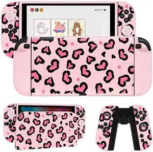 Love Case Design for Switch 2 Console, Anti-Slip Shock-Absorption Protective Soft Case Game Handle Controller,1 Console Base Shell, 4 Cat Paw Thumb Grips Caps Joystick, Heart Pink Love Case Design for Switch 2 Console, Anti-Slip Shock-Absorption Protective Soft Case Game Handle Controller,1 Console Base Shell, 4 Cat Paw Thumb Grips Caps Joystick, Heart Pink