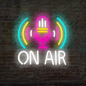 On Air Microphone Neon Sign Lamp, 11.02x11.02inch USB Powered LED Light - 'Live On Air' Wall Decor for Bar, Bedroom, Man Cave, Home Studio On Air Microphone Neon Sign Lamp, 11.02x11.02inch USB Powered LED Light - 'Live On Air' Wall Decor for Bar, Bedroom, Man Cave, Home Studio