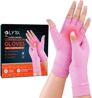 Arthritis Gloves - Copper Infused Compression Fingerless Glove for Women Men - Arthritis Carpal Tunnel Pain Relief Glove (Pink, Small) Arthritis Gloves - Copper Infused Compression Fingerless Glove for Women Men - Arthritis Carpal Tunnel Pain Relief Glove (Pink, Small)