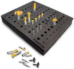 Router Bit Storage Inserts for 110 Bits, 50PCS 1/2" and 60PCS 1/4" Shank Router Bits, Routers Bit Holder, Bits Organizer with High Density Foam, Fits Toolbox, Drawer, Workstation (71046) Router Bit Storage Inserts for 110 Bits, 50PCS 1/2" and 60PCS 1/4" Shank Router Bits, Routers Bit Holder, Bits Organizer with High Density Foam, Fits Toolbox, Drawer, Workstation (71046)