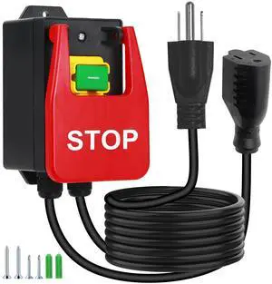 New Version 110V to 120V Single Phase On/Off Switch, Paddle Switch for Table Saw, Router Table Switch with an Extended Power Cord 3M and Receptacle for Table Saws,Router Tables(Stop) New Version 110V to 120V Single Phase On/Off Switch, Paddle Switch for Table Saw, Router Table Switch with an Extended Power Cord 3M and Receptacle for Table Saws,Router Tables(Stop)