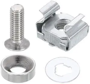 M5 x 16mm Rack Mount Cage Nut, 50 Pcs Carbon Steel Rack Screws Zinc Square Snap-in Cage Nuts for Mount Server Cabinet Shelves Routers Audio Console, Silver M5 x 16mm Rack Mount Cage Nut, 50 Pcs Carbon Steel Rack Screws Zinc Square Snap-in Cage Nuts for Mount Server Cabinet Shelves Routers Audio Console, Silver