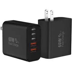 USB C Fast Wall Charger Block, 2Pack 60W USBC Charging Cubes, 5-Port PD+QC Power Adapter Multiport Brick Type C Box Plug for Phone 17/16/15/14/13/12/11/Pro Max/Plus, Pad Mini/Pro/S25/S24-Black USB C Fast Wall Charger Block, 2Pack 60W USBC Charging Cubes, 5-Port PD+QC Power Adapter Multiport Brick Type C Box Plug for Phone 17/16/15/14/13/12/11/Pro Max/Plus, Pad Mini/Pro/S25/S24-Black