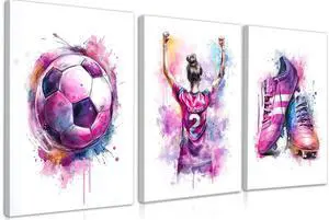 3Pcs Girl Graffiti Soccer Canvas Wall Art, for Girls Bedroom,Teen Kids Playroom Decoration,Framed,12 x 16 inch 3Pcs Girl Graffiti Soccer Canvas Wall Art, for Girls Bedroom,Teen Kids Playroom Decoration,Framed,12 x 16 inch