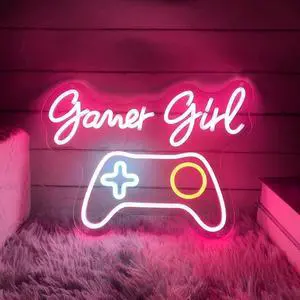 Pink Gamer Girl Neon Sign, Gamepad LED Light for Gaming Room Bedroom Decor Pink Gamer Girl Neon Sign, Gamepad LED Light for Gaming Room Bedroom Decor