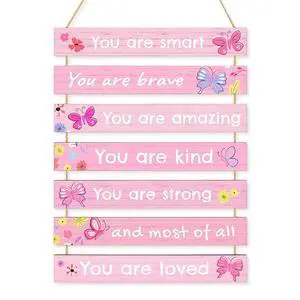 Girls Room Decor Colorful Inspirational Wall Plaque Set for Kids Bedroom Girls Room Decor Colorful Inspirational Wall Plaque Set for Kids Bedroom