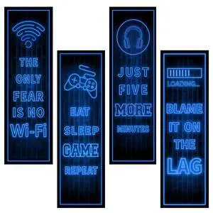 Eat Sleep Game Wall Decals Glow in The Dark, Gamer Controller Stickers Decor for Boy Bedroom, Joystick Video Gaming Kids Playroom Nursery Decoration (Blue) Eat Sleep Game Wall Decals Glow in The Dark, Gamer Controller Stickers Decor for Boy Bedroom, Joystick Video Gaming Kids Playroom Nursery Decoration (Blue)