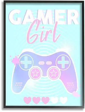Gamer Girl Pastel Controller, 16 x 20 Inch Framed Giclée Print Gamer Girl Pastel Controller, 16 x 20 Inch Framed Giclée Print