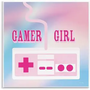 Pastel Gamer Girl Controller, 12 x 12 Inch Mounted Print on Wall Plaque Pastel Gamer Girl Controller, 12 x 12 Inch Mounted Print on Wall Plaque