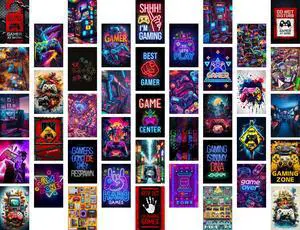 50 Pcs Gamer Collage Kit Posters - Gamer Room Decor, Boys Room Decor, Gaming Neon Sign Wall Art for Girls Boys Teen Kids Room Bedroom, Aesthetic Wall Decor Picture Posters Birthday Gifts Decorations 50 Pcs Gamer Collage Kit Posters - Gamer Room Decor, Boys Room Decor, Gaming Neon Sign Wall Art for Girls Boys Teen Kids Room Bedroom, Aesthetic Wall Decor Picture Posters Birthday Gifts Decorations