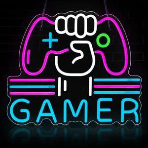 Gamer Neon Sign LED Game Light for Gaming Video Room Bedroom Wall Decor Gamer Neon Sign LED Game Light for Gaming Video Room Bedroom Wall Decor