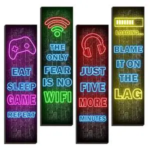 Neon Gaming Wall Art Set for Boys Bedroom Neon Gaming Wall Art Set for Boys Bedroom