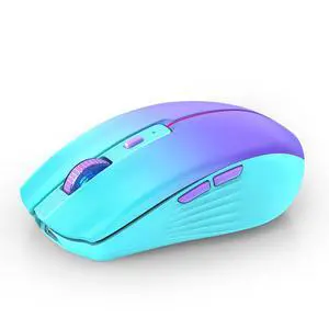 Bluetooth Wireless Mouse, Rechargeable Slient Multi-Device Computer Mice (Tri-Mode: BT1/2+2.4Ghz) with USB Receiver, Ergonomic Cordless Mouse for Laptop/MacBook/PC/iPad(Mint Green to Purple) Bluetooth Wireless Mouse, Rechargeable Slient Multi-Device Computer Mice (Tri-Mode: BT1/2+2.4Ghz) with USB Receiver, Ergonomic Cordless Mouse for Laptop/MacBook/PC/iPad(Mint Green to Purple)