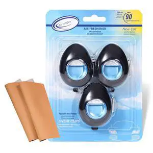 Car Air Freshener Vent Clip 3 Ct, New Car Scent | Long-Lasting Car Odor Eliminator, Easy Clip-On, Freshness for Cars, Trucks, and SUVs Car Air Freshener Vent Clip 3 Ct, New Car Scent | Long-Lasting Car Odor Eliminator, Easy Clip-On, Freshness for Cars, Trucks, and SUVs