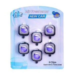 Car Air Freshener Vent Clips, New Car Scent, 6 Pack, Long Lasting, Made with Essential Oils, Adjustable Intensity, Helps Manage Everyday Odors, Up to 30 Days per Clip & 180 Days per Pack Car Air Freshener Vent Clips, New Car Scent, 6 Pack, Long Lasting, Made with Essential Oils, Adjustable Intensity, Helps Manage Everyday Odors, Up to 30 Days per Clip & 180 Days per Pack