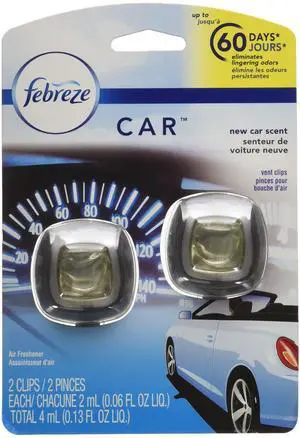 Car Air Fresheners, New Car Scent, Odor Eliminator for Strong Odors Car Vent Clips (2 Count) Car Air Fresheners, New Car Scent, Odor Eliminator for Strong Odors Car Vent Clips (2 Count)