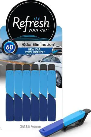 Air Freshener Vent Sticks, New Car / Cool Breeze Scent, 6 Pack, Dual Scent Car Vent Sticks Air Freshener Vent Sticks, New Car / Cool Breeze Scent, 6 Pack, Dual Scent Car Vent Sticks
