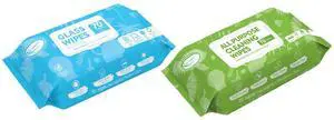Bundle Glass Cleaner Wipes for Auto Window Mirror 70 Count, and All Purpose Cleaning Wipes 70 Count, Extra Large 8" x 10" Bundle Glass Cleaner Wipes for Auto Window Mirror 70 Count, and All Purpose Cleaning Wipes 70 Count, Extra Large 8" x 10"