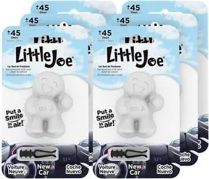 Little Joe 96401-6PK New Car Scent Car Air Freshener Vent Clip, Fights Odors for up to 45 Days, Long-Lasting Freshness, Cute Car Odor Eliminator, Pack of 6 Little Joe 96401-6PK New Car Scent Car Air Freshener Vent Clip, Fights Odors for up to 45 Days, Long-Lasting Freshness, Cute Car Odor Eliminator, Pack of 6