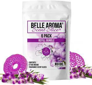 Scent Slices Air Freshener Refills for Vent Clip Slides, Truck Pucks & Essential Breeze Max, Exotic Floral Orchid Aroma for Cars, Home & Office Thai Orchid, 6 Pack Scent Slices Air Freshener Refills for Vent Clip Slides, Truck Pucks & Essential Breeze Max, Exotic Floral Orchid Aroma for Cars, Home & Office Thai Orchid, 6 Pack