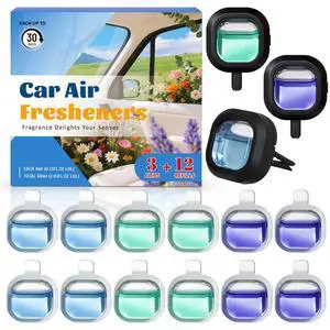 Car Air Freshener Vent Clips, 3 Vent Clips &12 Refills, | New Car, Lavender, Sea Breeze Scent, Auto Fresheners for Men Women, Automotive Air Fresheners for Car Odor Eliminator Car Air Freshener Vent Clips, 3 Vent Clips &12 Refills, | New Car, Lavender, Sea Breeze Scent, Auto Fresheners for Men Women, Automotive Air Fresheners for Car Odor Eliminator