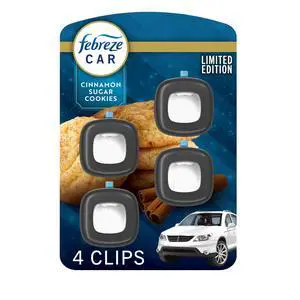 Car Air Freshener, Odor-Fighting Automotive Vent Clip, Scented Car Accessories, Long Lasting for Strong Odors, Cinnamon Sugar Cookie Scent, 4 Count Car Air Freshener, Odor-Fighting Automotive Vent Clip, Scented Car Accessories, Long Lasting for Strong Odors, Cinnamon Sugar Cookie Scent, 4 Count