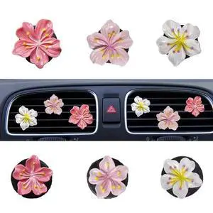 6PCS Cherry Blossom Flower Air Vent Clips, Cute Flower Car Accessories for Women Girls, Air Conditioning Outlet Clip for Car Interior Decoration Accessories (White,Pink&Red) 6PCS Cherry Blossom Flower Air Vent Clips, Cute Flower Car Accessories for Women Girls, Air Conditioning Outlet Clip for Car Interior Decoration Accessories (White,Pink&Red)