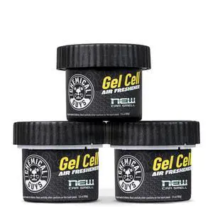 New Car Scent Gel Can Air Freshener, Vent Control, 3 Pack | Dial each up for a strong hit or down to a hint; spill-proof gel lasts for weeks and won't leak in summer heat New Car Scent Gel Can Air Freshener, Vent Control, 3 Pack | Dial each up for a strong hit or down to a hint; spill-proof gel lasts for weeks and won't leak in summer heat