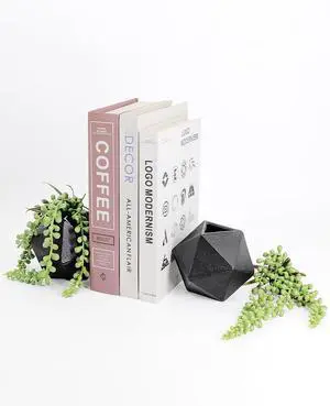 Cast Iron Bookends Set of 2, Geometric Heavy Duty, Matte Black | Weighted 4.3 lb non-skid metal spheres with faux string-of-pearls, sturdy support for shelves, home, office & library decor Cast Iron Bookends Set of 2, Geometric Heavy Duty, Matte Black | Weighted 4.3 lb non-skid metal spheres with faux string-of-pearls, sturdy support for shelves, home, office & library decor