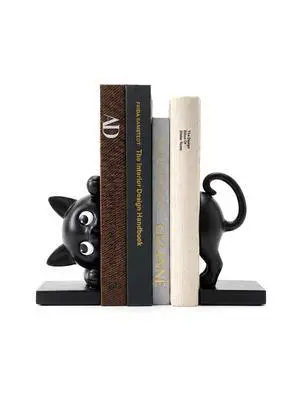 Peeping 3D Black Cat Bookends for Heavy Books - Cute Decorative Book Ends for Shelves, Heavy Duty Book Stoppers Bookshelf Decor for Home, Unique Cat Figurine Gifts for Cat Lovers Women Peeping 3D Black Cat Bookends for Heavy Books - Cute Decorative Book Ends for Shelves, Heavy Duty Book Stoppers Bookshelf Decor for Home, Unique Cat Figurine Gifts for Cat Lovers Women