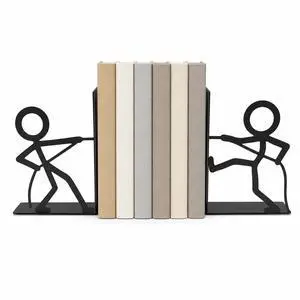 Figure-Shaped bookend, Black Metal Bookends,Tug-of-War | Book ends for shelves with decorative bookends appeal, sturdy metal bookends design Figure-Shaped bookend, Black Metal Bookends,Tug-of-War | Book ends for shelves with decorative bookends appeal, sturdy metal bookends design