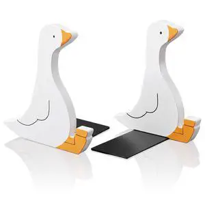 2 Pcs Silly Goose Bookends Decorative Book Holders for Shelves Gift | Double-sided Design; 7 Inches Tall; Non-slip Pad; No Assembly Needed; Suits Shelves, Desks, Offices; Gift for Book Lovers 2 Pcs Silly Goose Bookends Decorative Book Holders for Shelves Gift | Double-sided Design; 7 Inches Tall; Non-slip Pad; No Assembly Needed; Suits Shelves, Desks, Offices; Gift for Book Lovers