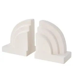 Concrete Bookends for Heavy Books - Heavy Duty 2-Piece Set for Shelves, Decorative Book Ends for Home Office Library, Non-Slip Base Concrete Bookends for Heavy Books - Heavy Duty 2-Piece Set for Shelves, Decorative Book Ends for Home Office Library, Non-Slip Base