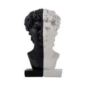 David Decorative Bookends, Half-and-Half Book Ends, B&W 9.5'' | Creative Ornaments for Living Room Office Home Shelf Decor, 1Pair/2Piece David Decorative Bookends, Half-and-Half Book Ends, B&W 9.5'' | Creative Ornaments for Living Room Office Home Shelf Decor, 1Pair/2Piece