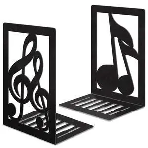 Metal Bookend,Musical Note Heavy Book Ends for Shelves | Non-Skid Bookshelf Holder,Home Decorative Bookends for Heavy Books, Music Lover Gifts Metal Bookend,Musical Note Heavy Book Ends for Shelves | Non-Skid Bookshelf Holder,Home Decorative Bookends for Heavy Books, Music Lover Gifts